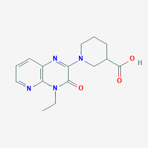 molecular formula C15H18N4O3 B7831537 1-(4-Ethyl-3-oxo-3,4-dihydropyrido[2,3-b]pyrazin-2-yl)piperidine-3-carboxylic acid 