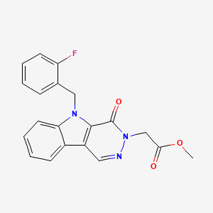 molecular formula C20H16FN3O3 B7831585 methyl [5-(2-fluorobenzyl)-4-oxo-4,5-dihydro-3H-pyridazino[4,5-b]indol-3-yl]acetate 
