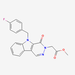 molecular formula C20H16FN3O3 B7831591 methyl [5-(4-fluorobenzyl)-4-oxo-4,5-dihydro-3H-pyridazino[4,5-b]indol-3-yl]acetate 