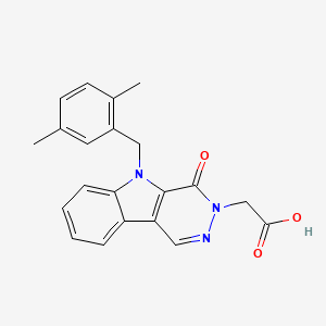 molecular formula C21H19N3O3 B7831593 [5-(2,5-dimethylbenzyl)-4-oxo-4,5-dihydro-3H-pyridazino[4,5-b]indol-3-yl]acetic acid 