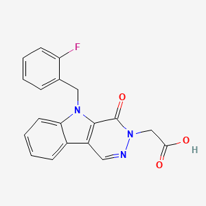 [5-(2-fluorobenzyl)-4-oxo-4,5-dihydro-3H-pyridazino[4,5-b]indol-3-yl]acetic acid
