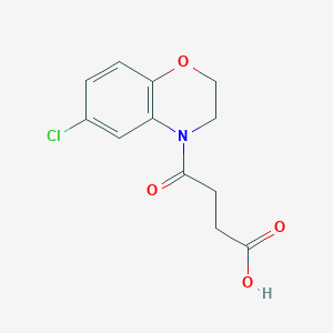 molecular formula C12H12ClNO4 B7831605 4-(6-chloro-2,3-dihydro-4H-1,4-benzoxazin-4-yl)-4-oxobutanoic acid 