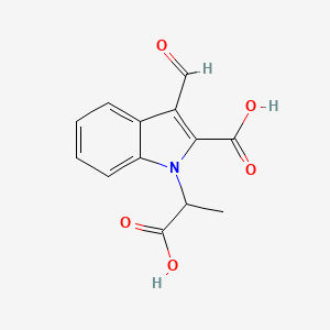 molecular formula C13H11NO5 B7831614 1-(1-carboxyethyl)-3-formyl-1H-indole-2-carboxylic acid 