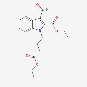 molecular formula C18H21NO5 B7831620 ethyl 1-(4-ethoxy-4-oxobutyl)-3-formyl-1H-indole-2-carboxylate 