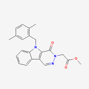 molecular formula C22H21N3O3 B7831629 methyl [5-(2,5-dimethylbenzyl)-4-oxo-4,5-dihydro-3H-pyridazino[4,5-b]indol-3-yl]acetate 