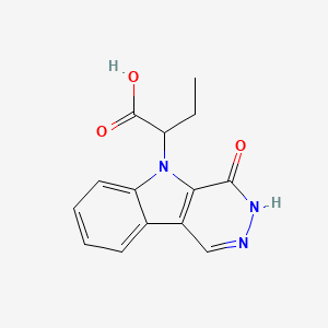 molecular formula C14H13N3O3 B7831634 2-(4-oxo-3,4-dihydro-5H-pyridazino[4,5-b]indol-5-yl)butanoic acid 