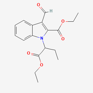 molecular formula C18H21NO5 B7831637 ethyl 1-[1-(ethoxycarbonyl)propyl]-3-formyl-1H-indole-2-carboxylate 