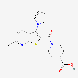 1-{[4,6-dimethyl-3-(1H-pyrrol-1-yl)thieno[2,3-b]pyridin-2-yl]carbonyl}piperidine-4-carboxylic acid