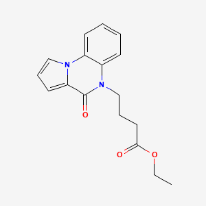 molecular formula C17H18N2O3 B7831694 ethyl 4-(4-oxopyrrolo[1,2-a]quinoxalin-5(4H)-yl)butanoate 