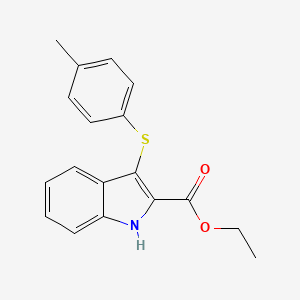 molecular formula C18H17NO2S B7831703 ethyl 3-[(4-methylphenyl)thio]-1H-indole-2-carboxylate 