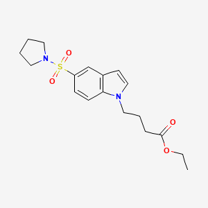 molecular formula C18H24N2O4S B7831718 ethyl 4-[5-(pyrrolidin-1-ylsulfonyl)-1H-indol-1-yl]butanoate 