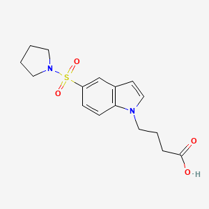 molecular formula C16H20N2O4S B7831724 4-[5-(pyrrolidin-1-ylsulfonyl)-1H-indol-1-yl]butanoic acid 
