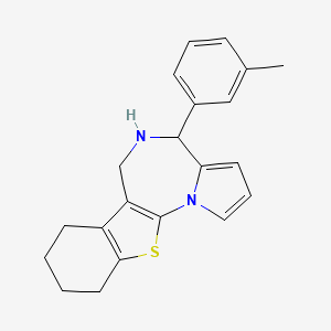 molecular formula C21H22N2S B7831750 4-(3-methylphenyl)-5,6,7,8,9,10-hexahydro-4H-[1]benzothieno[3,2-f]pyrrolo[1,2-a][1,4]diazepine 