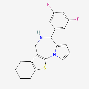 molecular formula C20H18F2N2S B7831751 4-(3,5-difluorophenyl)-5,6,7,8,9,10-hexahydro-4H-[1]benzothieno[3,2-f]pyrrolo[1,2-a][1,4]diazepine 