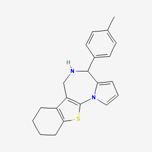 molecular formula C21H22N2S B7831757 4-(4-methylphenyl)-5,6,7,8,9,10-hexahydro-4H-[1]benzothieno[3,2-f]pyrrolo[1,2-a][1,4]diazepine 