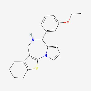 molecular formula C22H24N2OS B7831765 4-(3-ethoxyphenyl)-5,6,7,8,9,10-hexahydro-4H-[1]benzothieno[3,2-f]pyrrolo[1,2-a][1,4]diazepine 