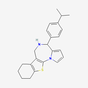 molecular formula C23H26N2S B7831768 4-(4-isopropylphenyl)-5,6,7,8,9,10-hexahydro-4H-[1]benzothieno[3,2-f]pyrrolo[1,2-a][1,4]diazepine 
