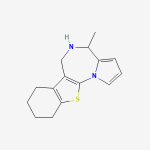 molecular formula C15H18N2S B7831772 4-Methyl-5,6,7,8,9,10-hexahydro-4H-[1]benzothieno[3,2-f]pyrrolo[1,2-a][1,4]diazepine 