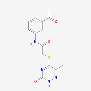 N-(3-acetylphenyl)-2-[(3-hydroxy-6-methyl-1,2,4-triazin-5-yl)thio]acetamide