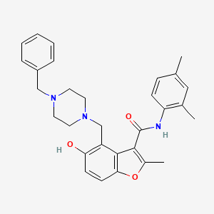 molecular formula C30H33N3O3 B7831901 4-[(4-benzylpiperazin-1-yl)methyl]-N-(2,4-dimethylphenyl)-5-hydroxy-2-methyl-1-benzofuran-3-carboxamide 