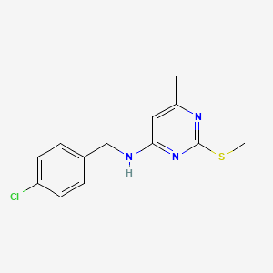 molecular formula C13H14ClN3S B7831935 N-(4-chlorobenzyl)-6-methyl-2-(methylthio)pyrimidin-4-amine 