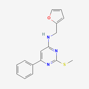 molecular formula C16H15N3OS B7831942 N-(2-furylmethyl)-2-(methylthio)-6-phenylpyrimidin-4-amine 