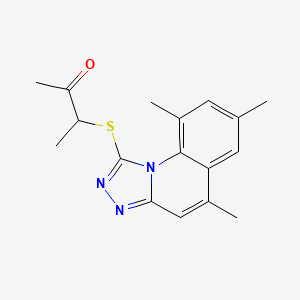 molecular formula C17H19N3OS B7831949 3-[(5,7,9-Trimethyl[1,2,4]triazolo[4,3-a]quinolin-1-yl)thio]butan-2-one 