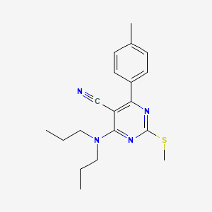 molecular formula C19H24N4S B7832088 4-(Dipropylamino)-6-(4-methylphenyl)-2-(methylthio)pyrimidine-5-carbonitrile 
