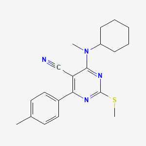 4-[Cyclohexyl(methyl)amino]-6-(4-methylphenyl)-2-(methylthio)pyrimidine-5-carbonitrile