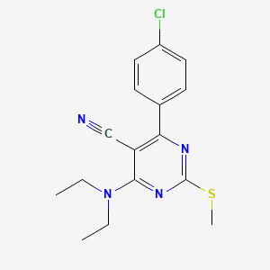 molecular formula C16H17ClN4S B7832143 4-(4-Chlorophenyl)-6-(diethylamino)-2-(methylthio)pyrimidine-5-carbonitrile 