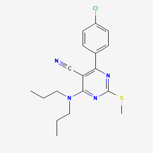 4-(4-Chlorophenyl)-6-(dipropylamino)-2-(methylthio)pyrimidine-5-carbonitrile