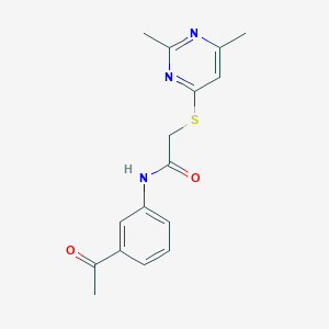 molecular formula C16H17N3O2S B7832195 N-(3-acetylphenyl)-2-[(2,6-dimethylpyrimidin-4-yl)thio]acetamide 