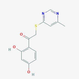 molecular formula C13H12N2O3S B7832231 1-(2,4-Dihydroxyphenyl)-2-[(6-methylpyrimidin-4-yl)thio]ethanone 