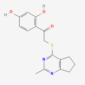 molecular formula C16H16N2O3S B7832238 1-(2,4-dihydroxyphenyl)-2-[(2-methyl-6,7-dihydro-5H-cyclopenta[d]pyrimidin-4-yl)thio]ethanone 