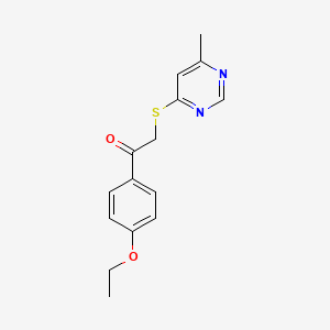 molecular formula C15H16N2O2S B7832298 1-(4-Ethoxyphenyl)-2-[(6-methylpyrimidin-4-yl)thio]ethanone 