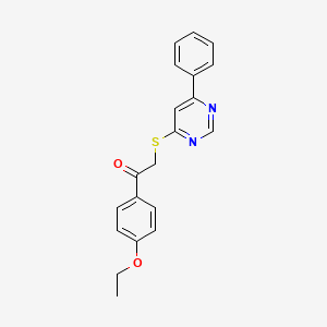 molecular formula C20H18N2O2S B7832306 1-(4-Ethoxyphenyl)-2-((6-phenylpyrimidin-4-yl)thio)ethanone 