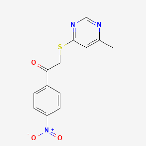 molecular formula C13H11N3O3S B7832309 2-[(6-Methylpyrimidin-4-yl)thio]-1-(4-nitrophenyl)ethanone 