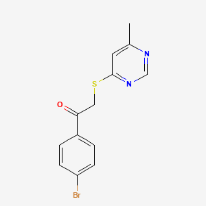 molecular formula C13H11BrN2OS B7832311 1-(4-Bromophenyl)-2-((6-methylpyrimidin-4-yl)thio)ethanone CAS No. 89991-23-1