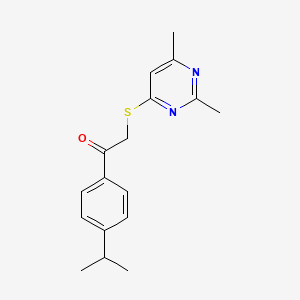 molecular formula C17H20N2OS B7832316 2-[(2,6-Dimethylpyrimidin-4-yl)thio]-1-(4-isopropylphenyl)ethanone 
