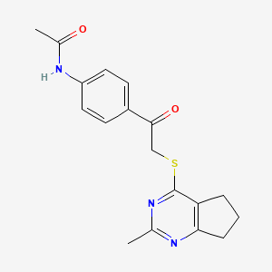 N-(4-{2-[(2-methyl-6,7-dihydro-5H-cyclopenta[d]pyrimidin-4-yl)thio]acetyl}phenyl)acetamide
