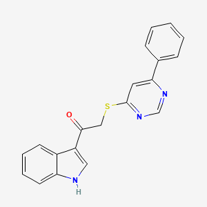 molecular formula C20H15N3OS B7832343 1-(1H-indol-3-yl)-2-((6-phenylpyrimidin-4-yl)thio)ethanone 