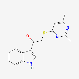 molecular formula C16H15N3OS B7832344 2-[(2,6-dimethylpyrimidin-4-yl)thio]-1-(1H-indol-3-yl)ethanone 