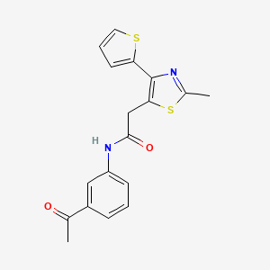 molecular formula C18H16N2O2S2 B7832368 N-(3-acetylphenyl)-2-[2-methyl-4-(2-thienyl)-1,3-thiazol-5-yl]acetamide 