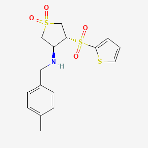 molecular formula C16H19NO4S3 B7832382 [(3S,4R)-1,1-dioxido-4-(2-thienylsulfonyl)tetrahydro-3-thienyl](4-methylbenzyl)amine 
