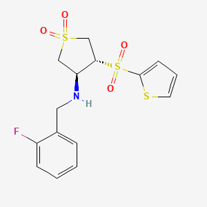 molecular formula C15H16FNO4S3 B7832383 [(3S,4R)-1,1-dioxido-4-(2-thienylsulfonyl)tetrahydro-3-thienyl](2-fluorobenzyl)amine 