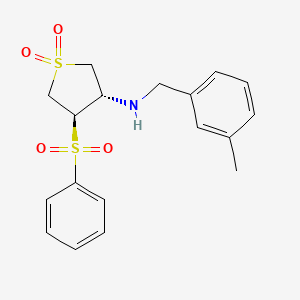 molecular formula C18H21NO4S2 B7832413 [(3S,4R)-1,1-dioxido-4-(phenylsulfonyl)tetrahydro-3-thienyl](3-methylbenzyl)amine 