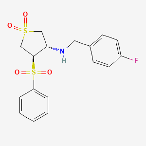 molecular formula C17H18FNO4S2 B7832428 [(3S,4R)-1,1-dioxido-4-(phenylsulfonyl)tetrahydro-3-thienyl](4-fluorobenzyl)amine 