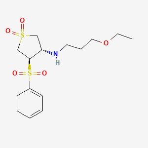 molecular formula C15H23NO5S2 B7832443 [(3S,4R)-1,1-dioxido-4-(phenylsulfonyl)tetrahydro-3-thienyl](3-ethoxypropyl)amine 