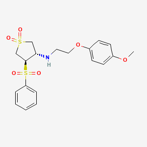 molecular formula C19H23NO6S2 B7832451 [(3S,4R)-1,1-dioxido-4-(phenylsulfonyl)tetrahydro-3-thienyl][2-(4-methoxyphenoxy)ethyl]amine 