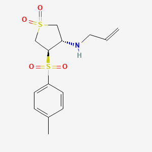 molecular formula C14H19NO4S2 B7832458 (3S,4R)-N-allyl-4-[(4-methylphenyl)sulfonyl]tetrahydrothiophen-3-amine 1,1-dioxide 